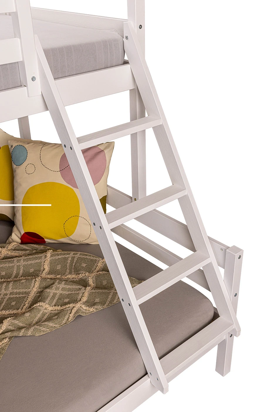 Letto a castello alla francese, 140x200 e 90x200, Bianco Zenzero Shop