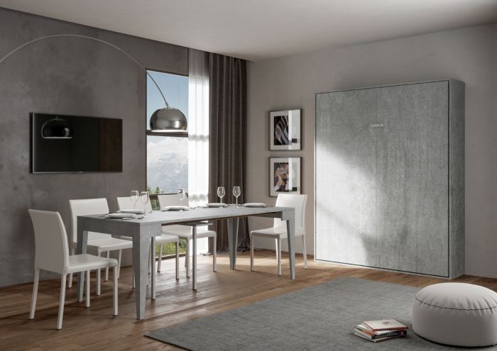 Letto Slide matrimoniale 160 x 190, finitura Cemento