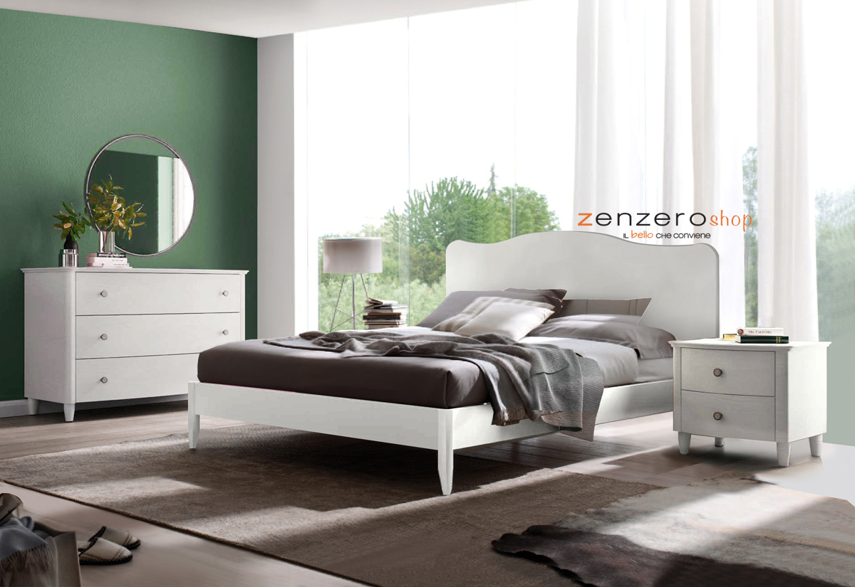 Letto matrimoniale Ginevra  in finitura Bucaneve