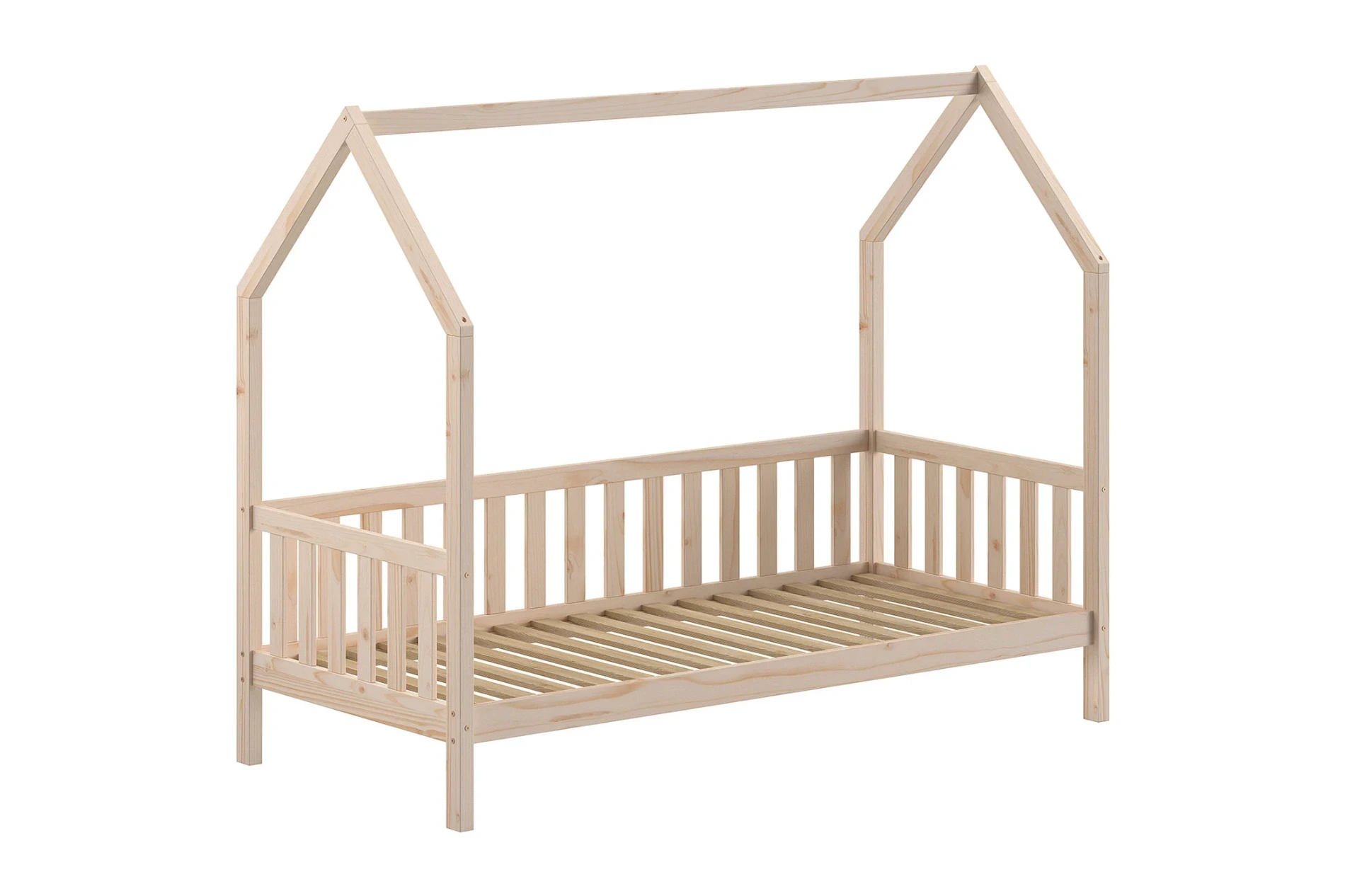 Letto singolo montessoriano a casetta, 208x169x98 h cm, in legno masello