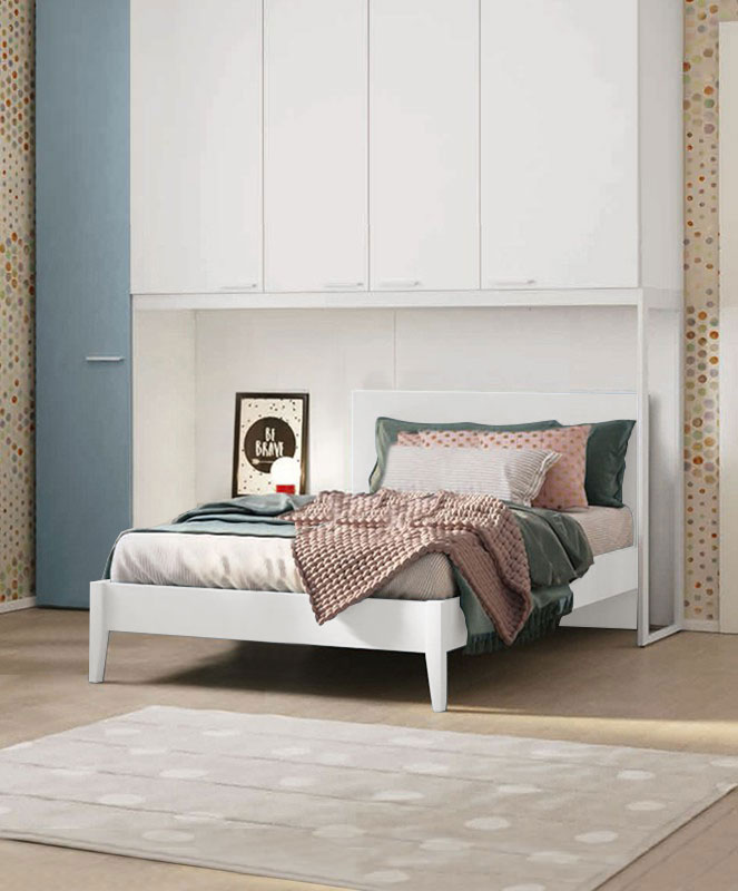 Letto ad una piazza e mezza Banner, Bianco opaco