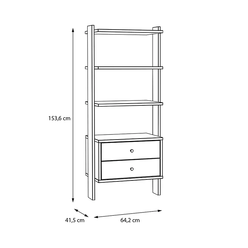 libreria con cassetti