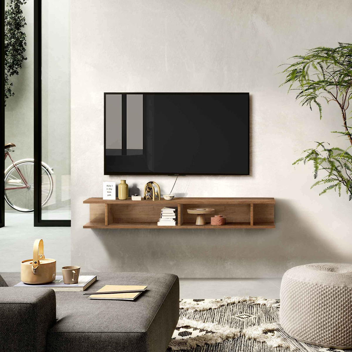 un porta tv moderno stile libreria