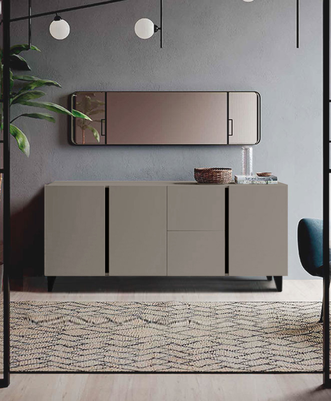 Madia 3 ante 2 cassetti in finitura Grigio Cenere