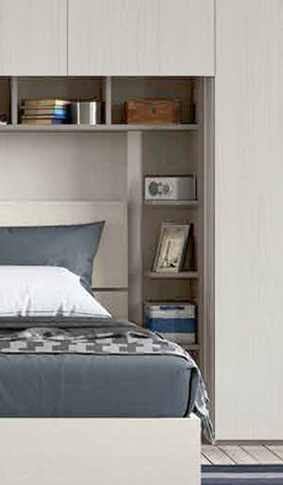 Armadio a ponte reversibile con 7 ante battenti, finitura bianco altea