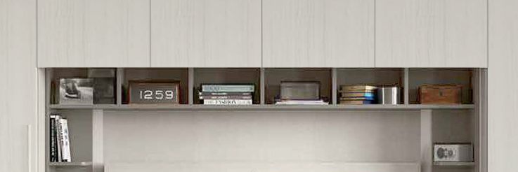 Armadio a ponte reversibile con 7 ante battenti, finitura bianco altea