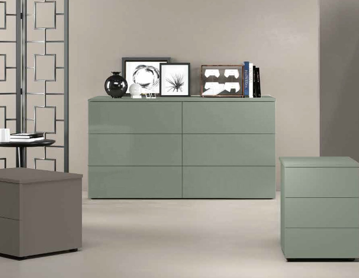 Comò moderno a 6 cassetti in finitura Agave