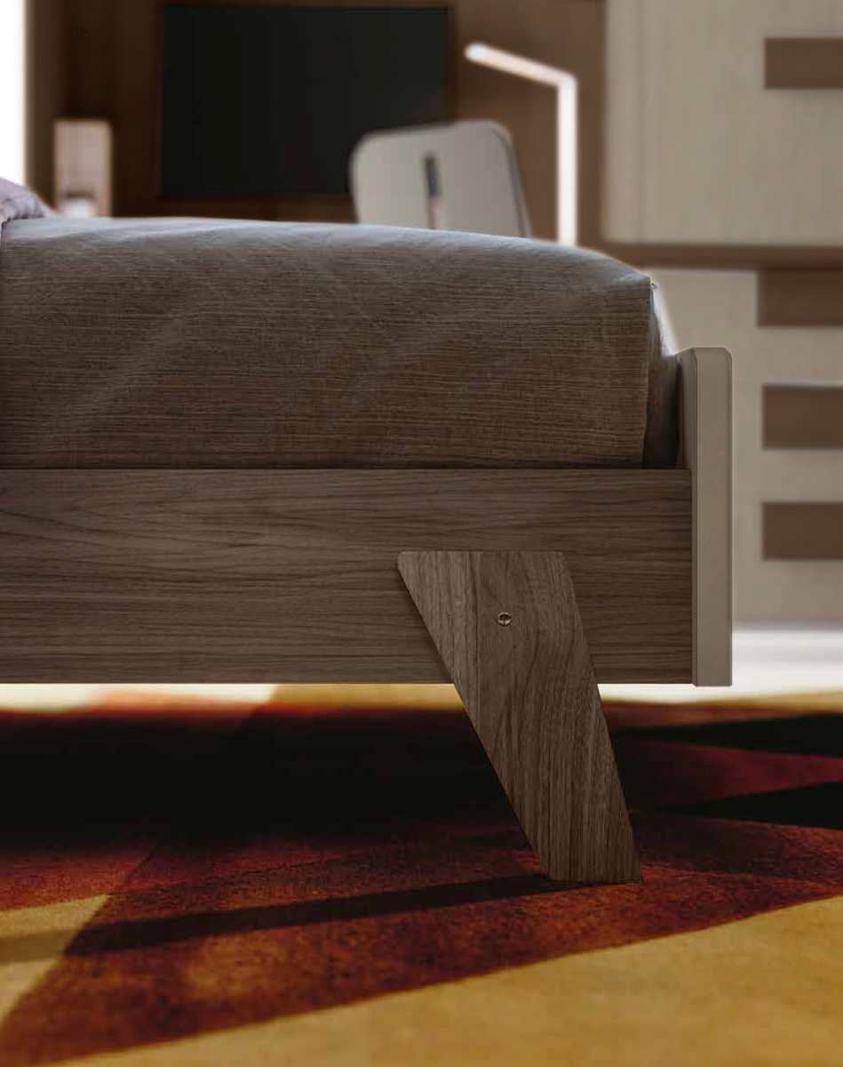 Camera ragazzi completa in Noce moro e spatolato Argilla