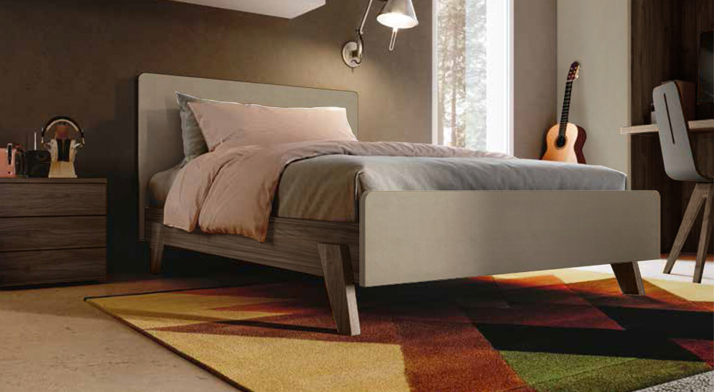 Camera ragazzi completa in Noce moro e spatolato Argilla