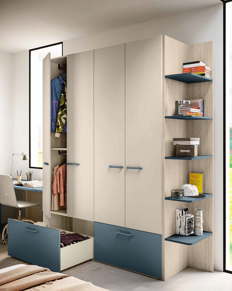 Cameretta 2 letti in Olmo, Petrolio e Orzo 