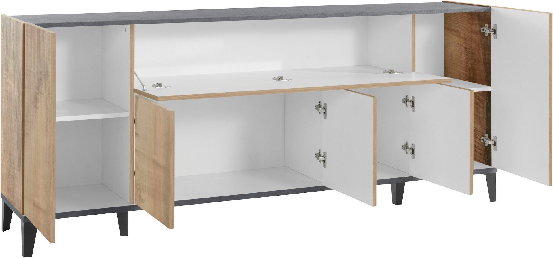 Credenza moderna 200 cm Pero e Ardesia