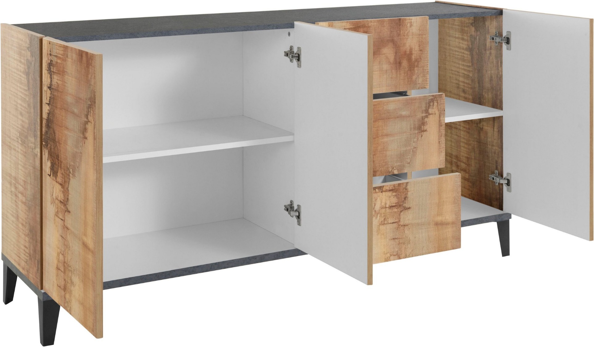 Madia Levante Pero e Ardesia, 3 ante 3 cassetti