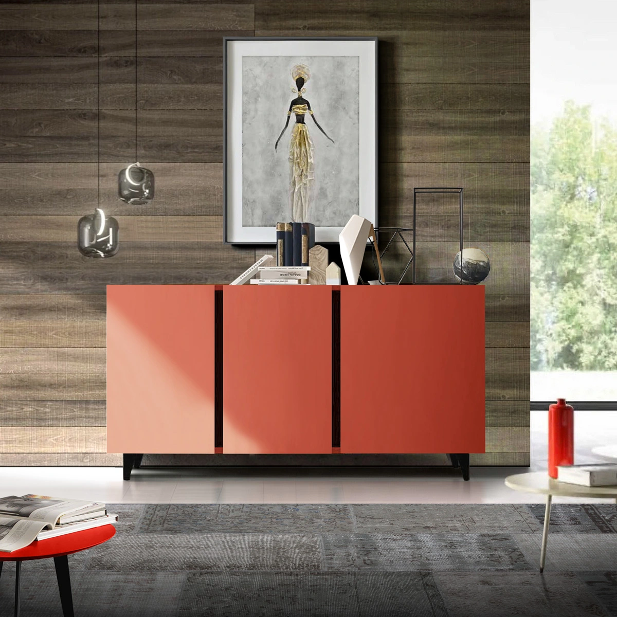 credenza rossa