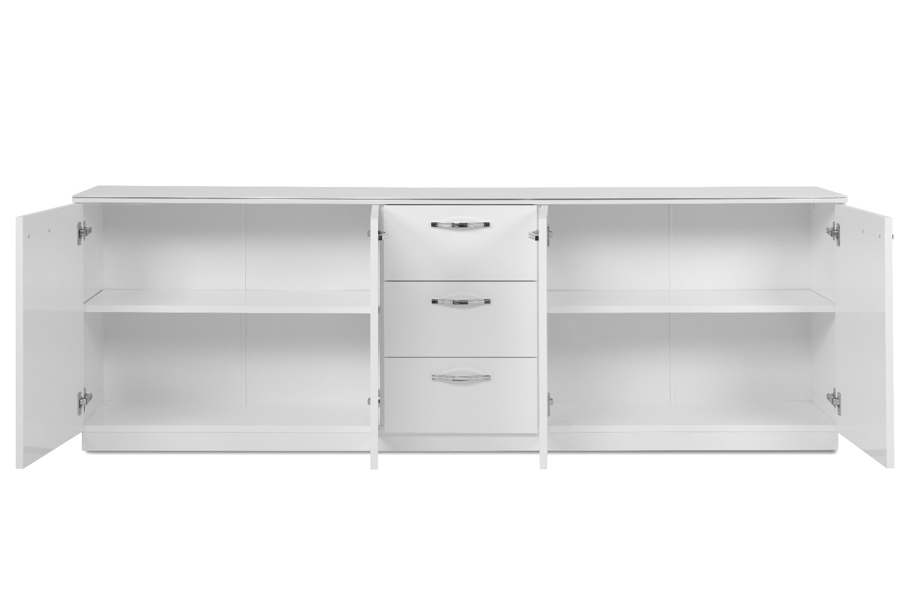 Madia multiuso 4 ante 3 cassetti in finitura Bianco lucido