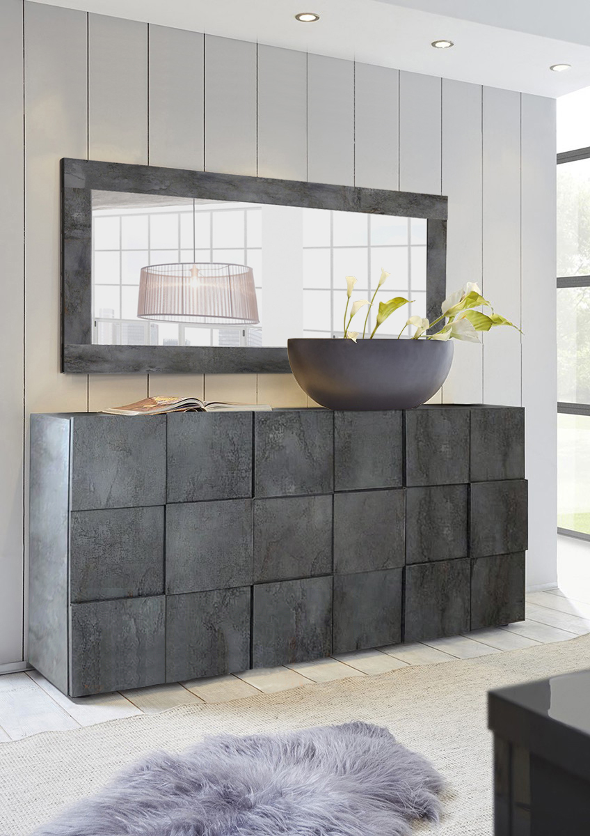 Credenza Moderna, Madia di Design, 3 ante, Ossido