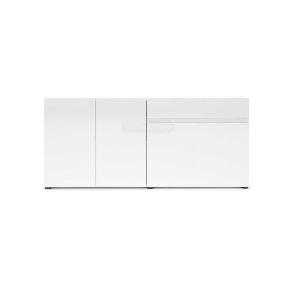 Sala in offerta composta da 2 madie moderne, finitura Bianco lucido
