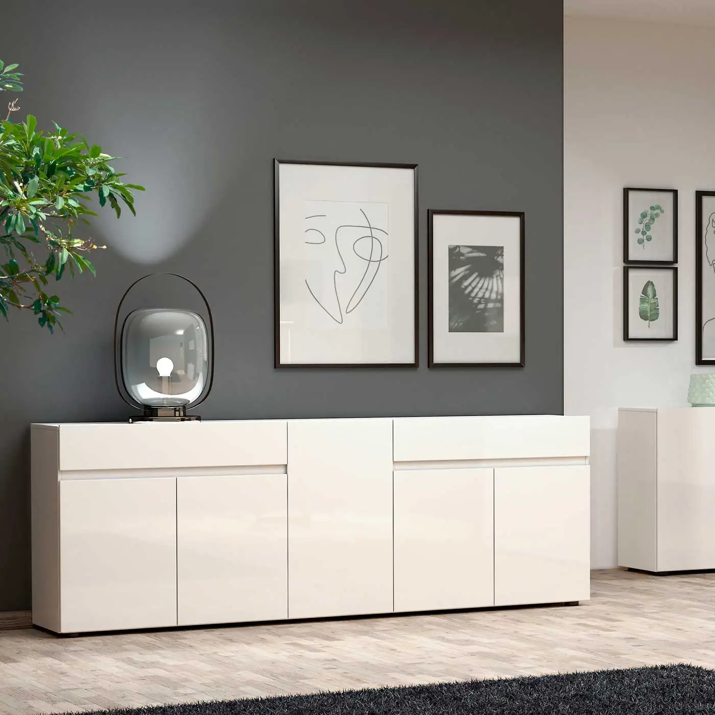 madia moderna 5 ante e 2 cassetti