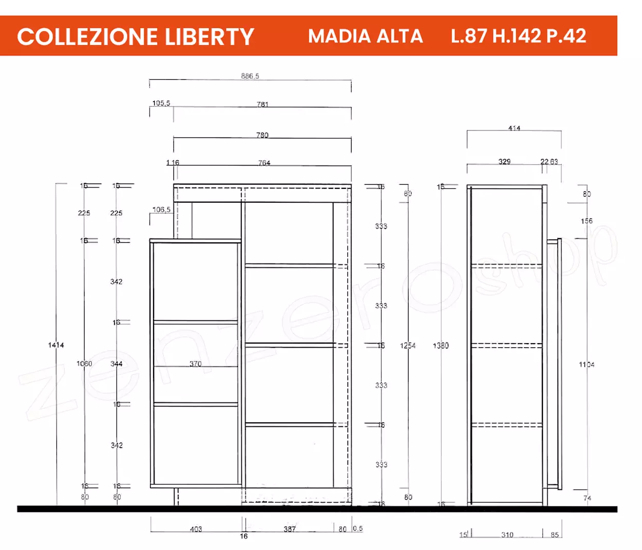 madia alta economica legno