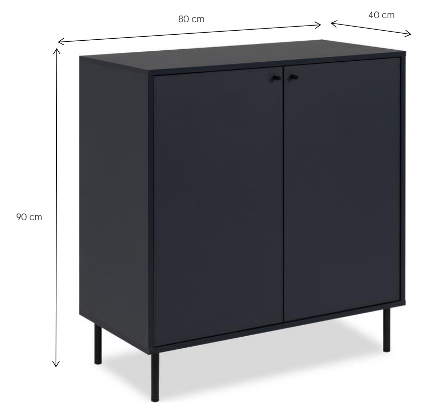Credenza alta, moderna in offerta con piedini, finitura Blu black friday offerte