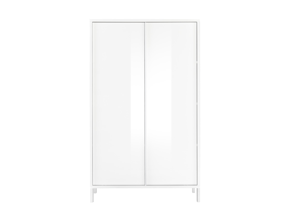 Madia alta per cucina, stile moderno, finitura bianco laccato lucido