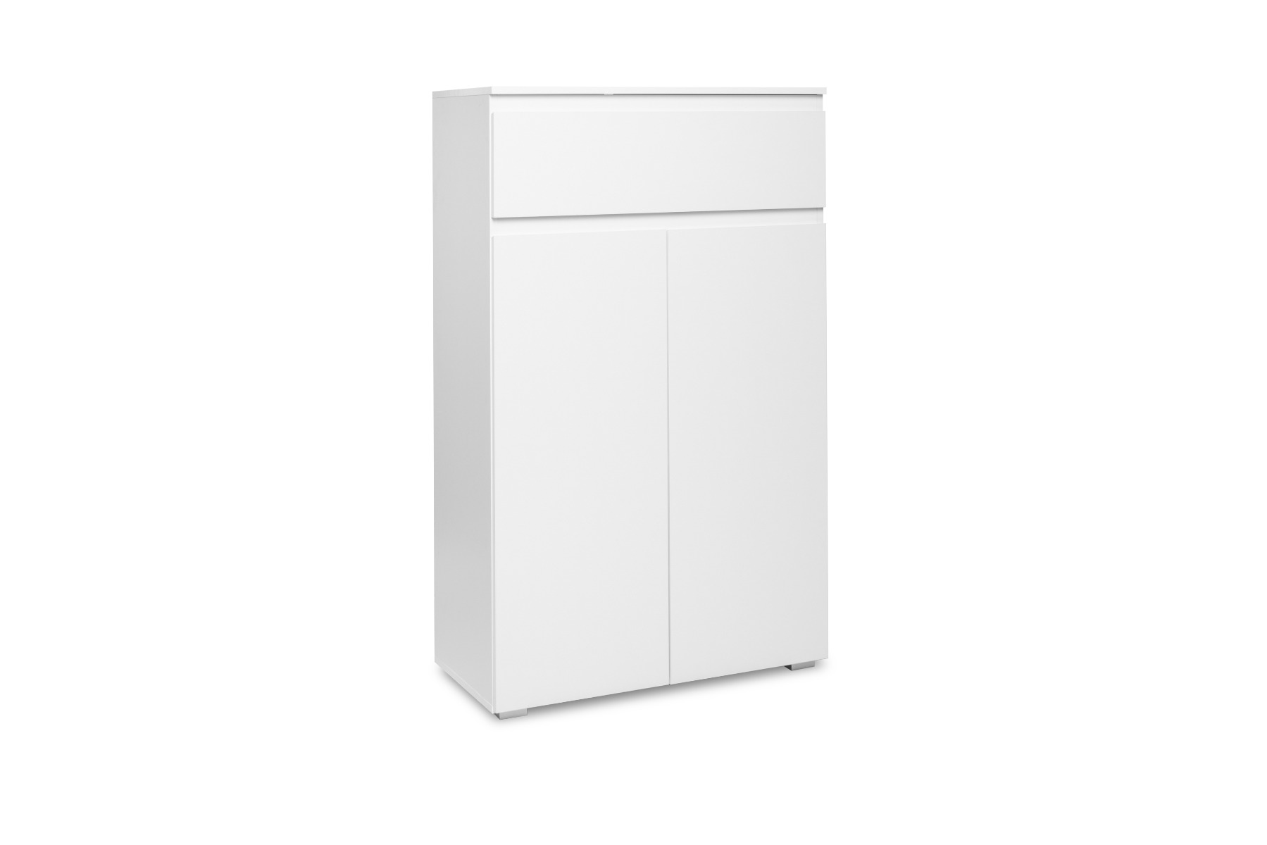 Madia alta dal design semplice con 2 ante e 1 cassetto finitura Bianco opaco