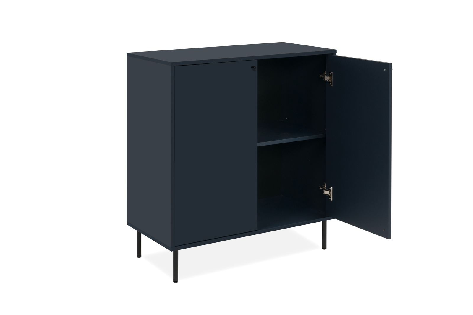 Credenza alta, moderna in offerta con piedini, finitura Blu black friday offerte