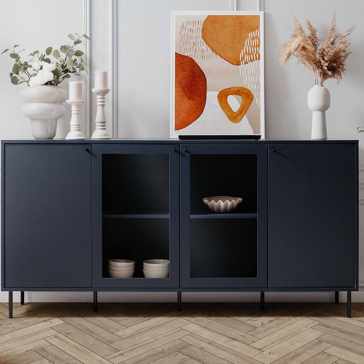 offerta Elegante Madia 4 ante finitura Blu scuro