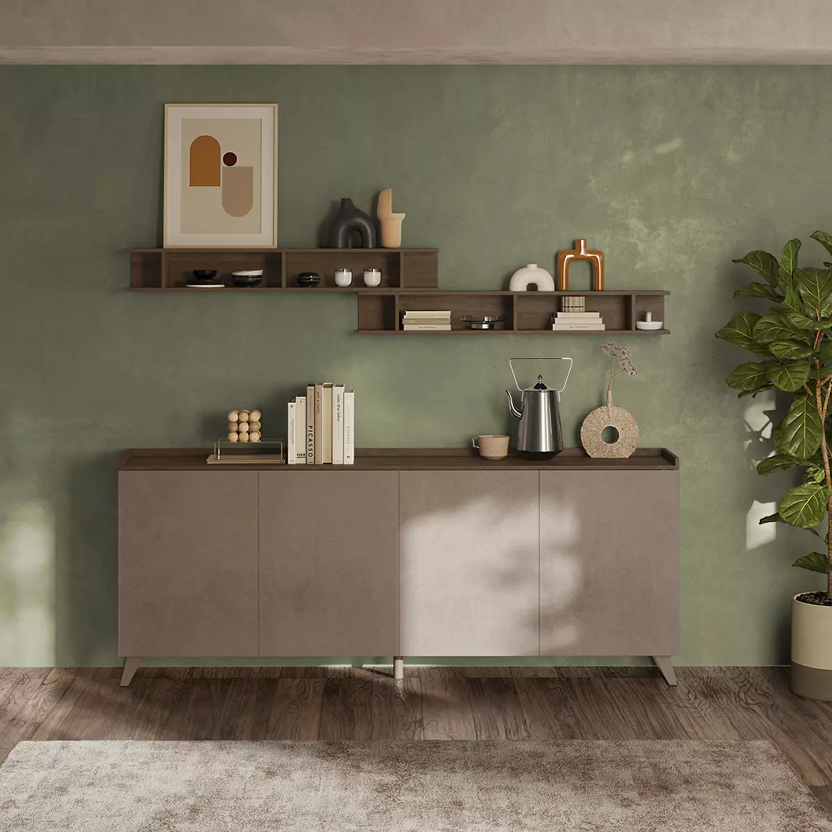 credenza 4 ante bronzo e mercure