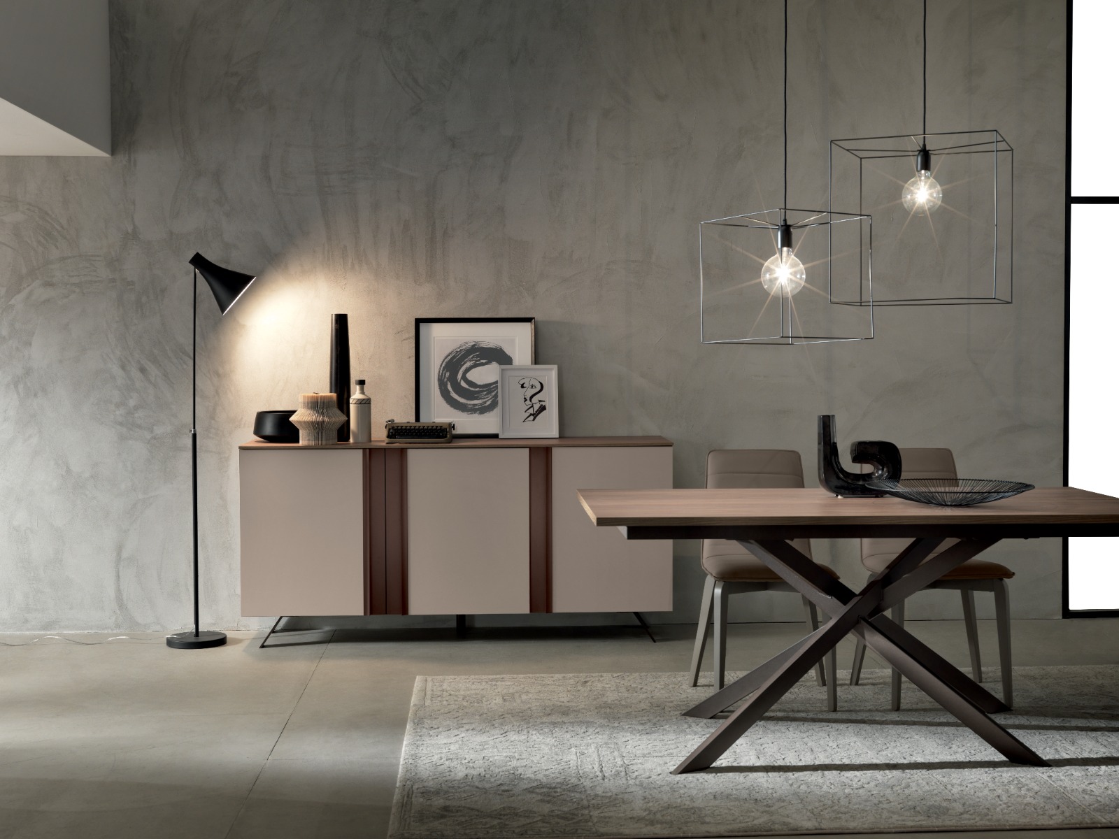 Madia Annecy color cachemire a 3 ante dal design moderno, Made in Italy