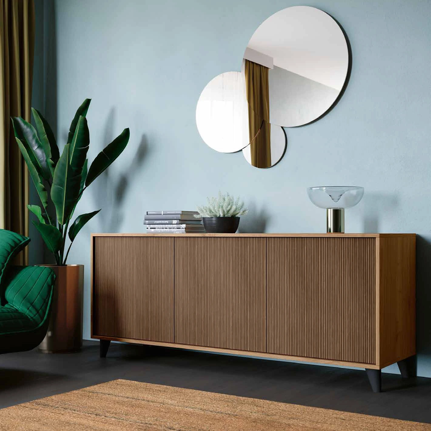 madia cannettata con piedi