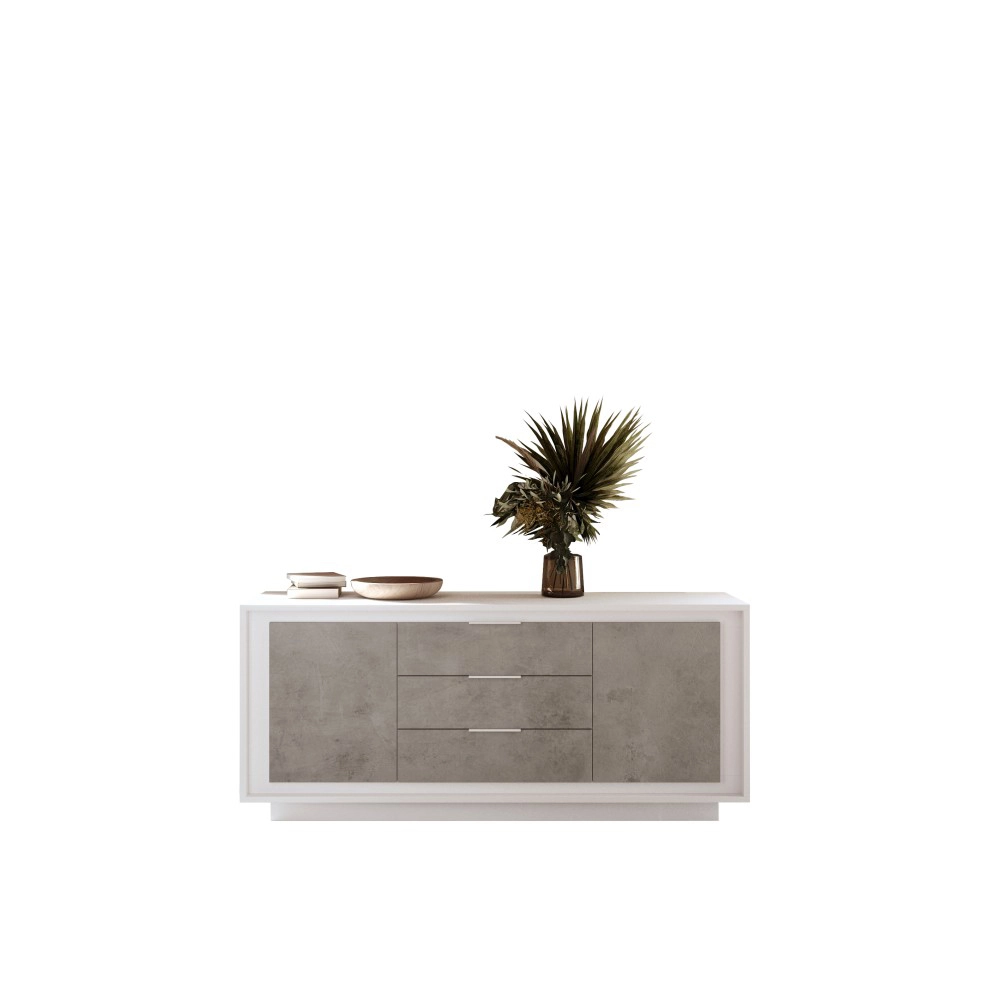 credenza con zoccolo grigio