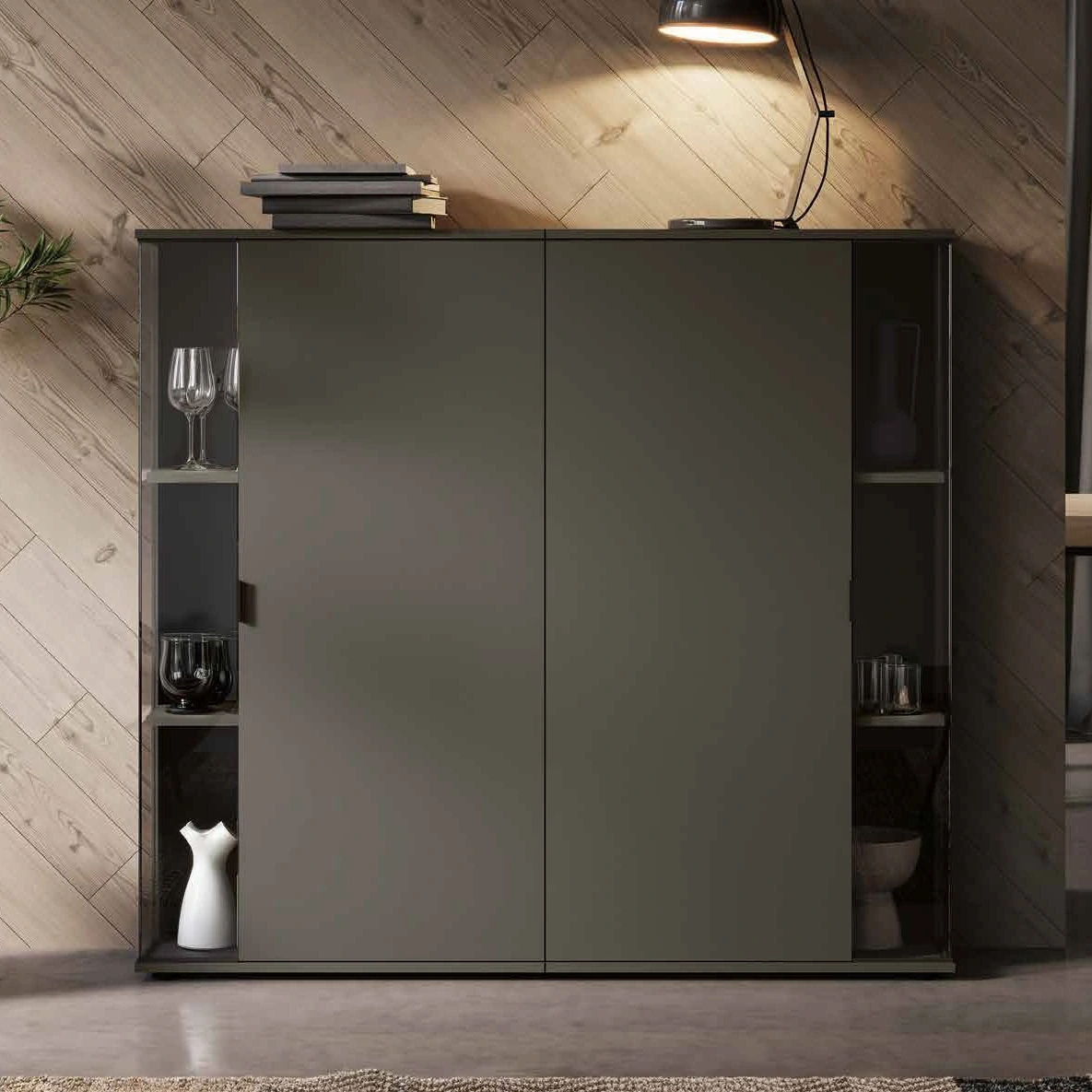 madia moderna con vetro