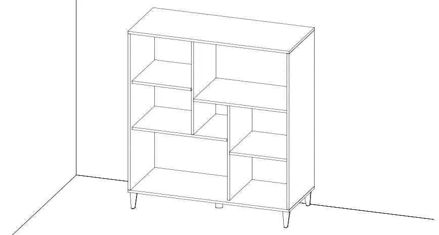 credenza con ribalta