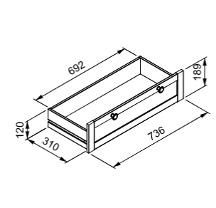 Madia, credenza con 4 ante e 2 cassetti finitura Grigio antracite