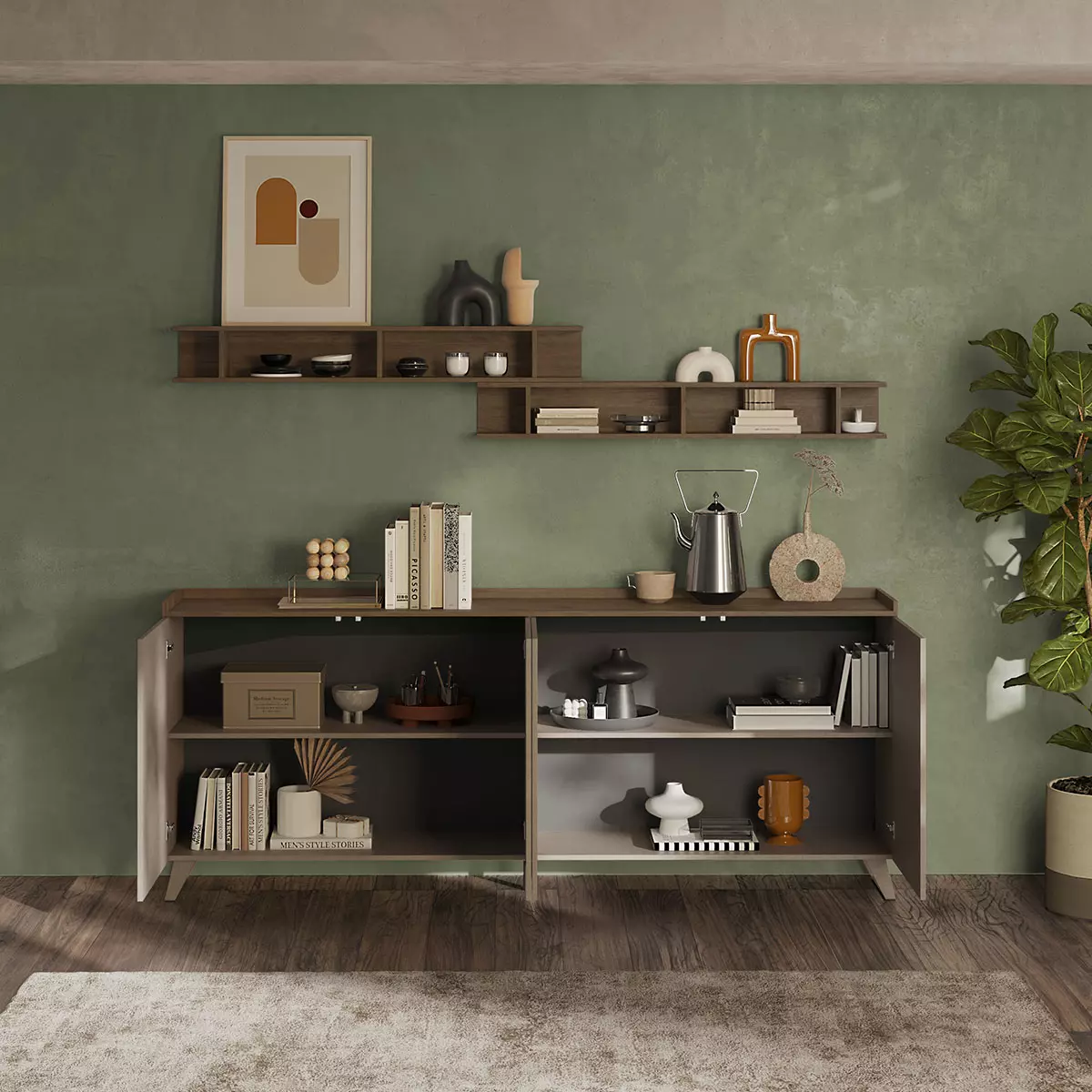 credenza 4 ante bronzo e mercure