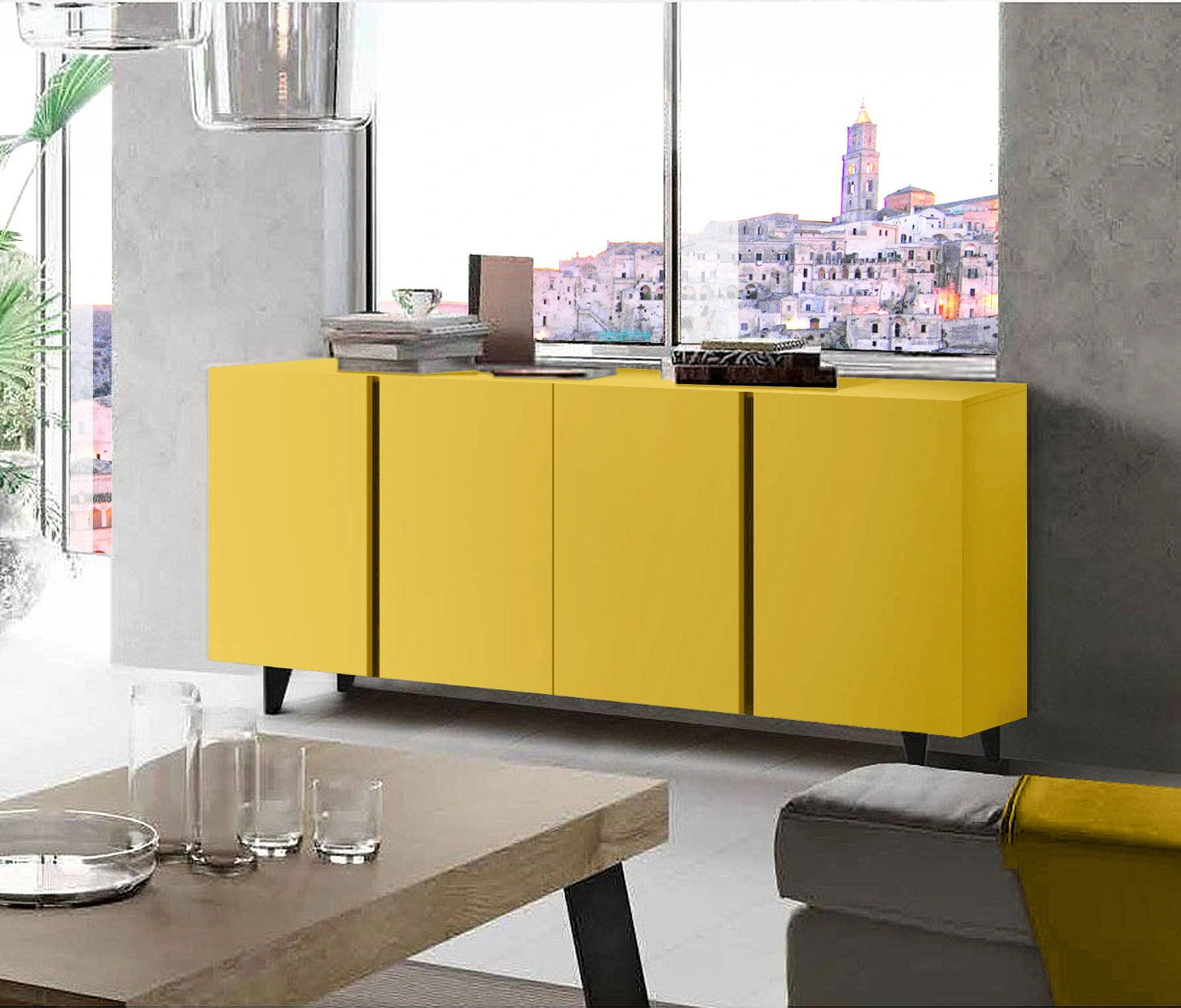 madia gialla a 4 ante