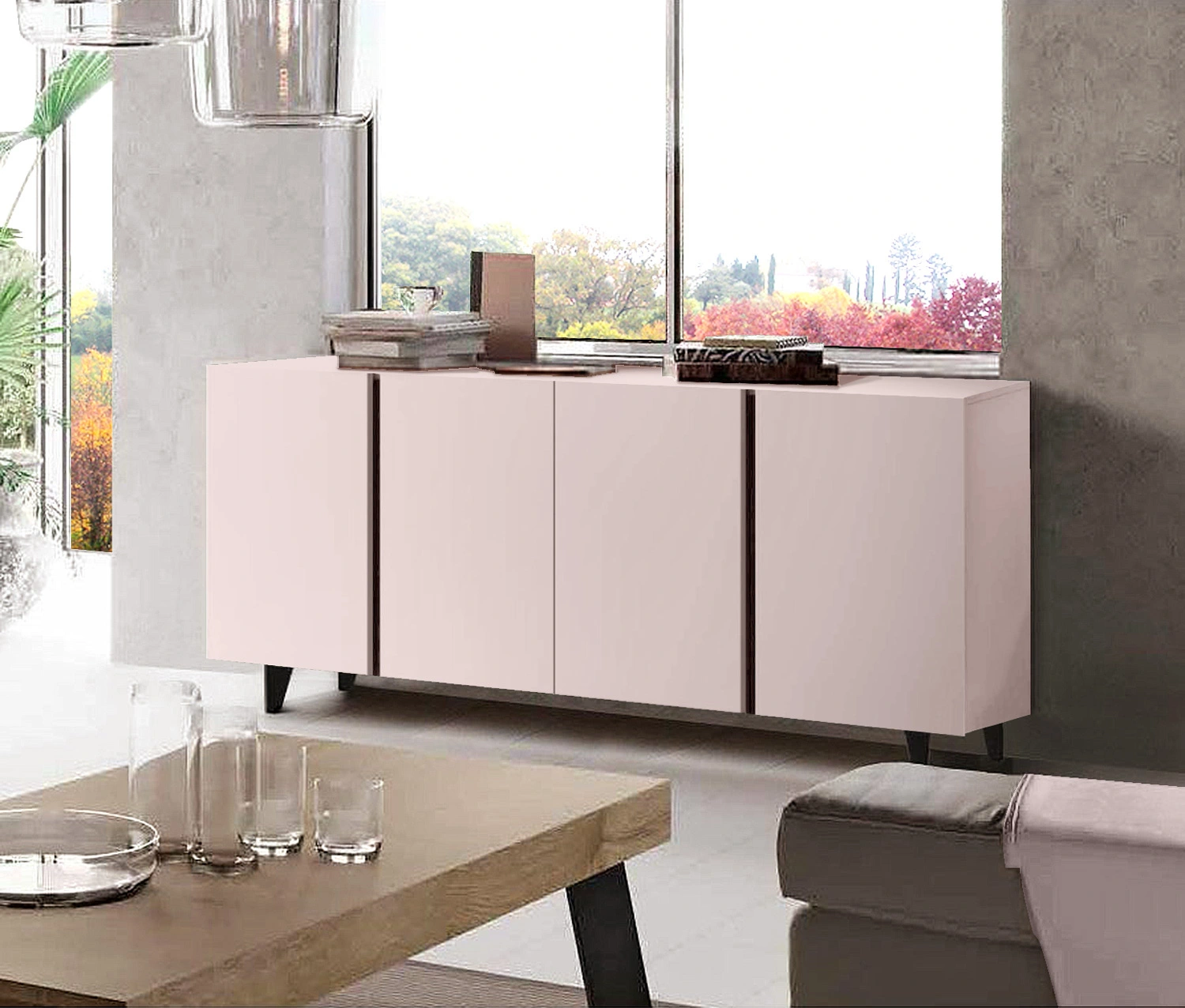 madia rosa confetto 4 ante