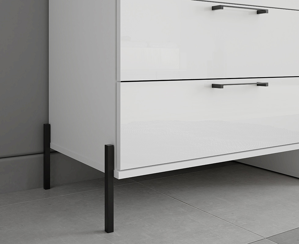 Mobile da ingresso moderno Bianco con specchio e cassetti