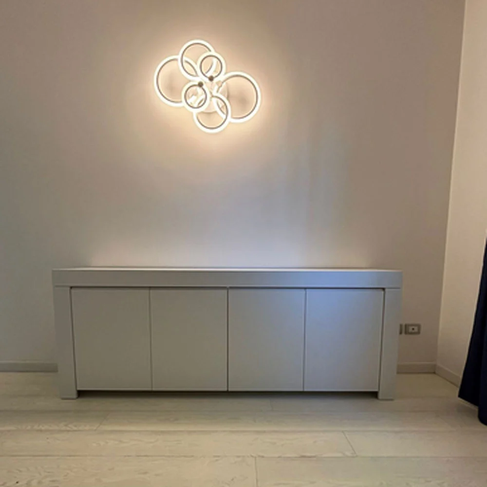 Credenze soggiorno moderne, madia 4 ante con maniglia a gola