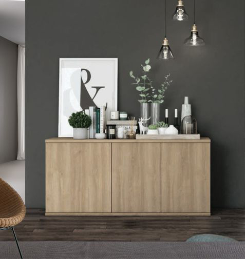 Madia moderna di design in finitura Royal Oak