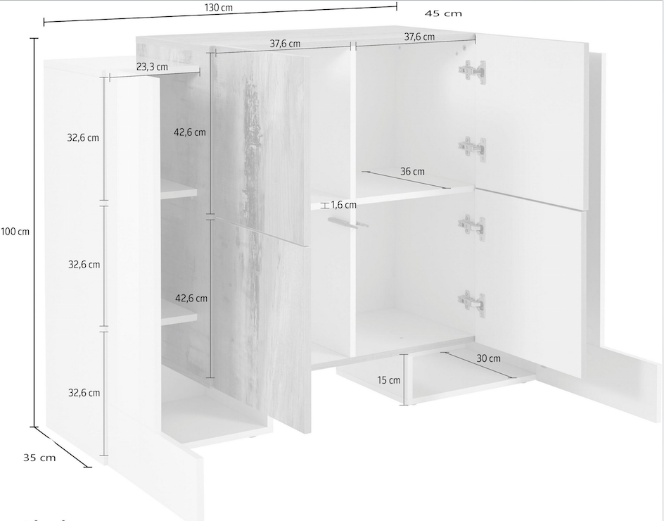 Offerta madia Pero e Bianco lucido, 6 ante