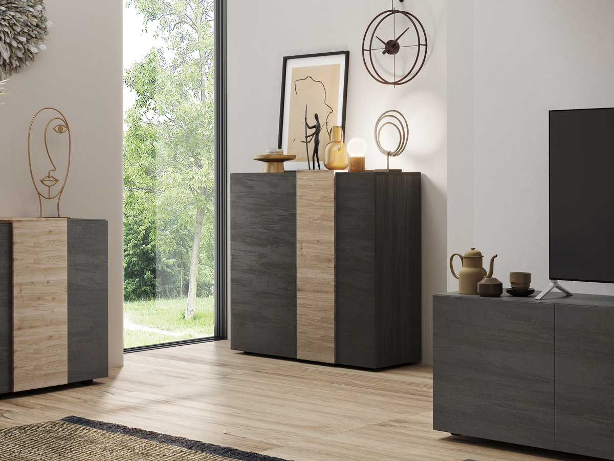 Madia per cucina, 2 ante Titanio e Kadiz