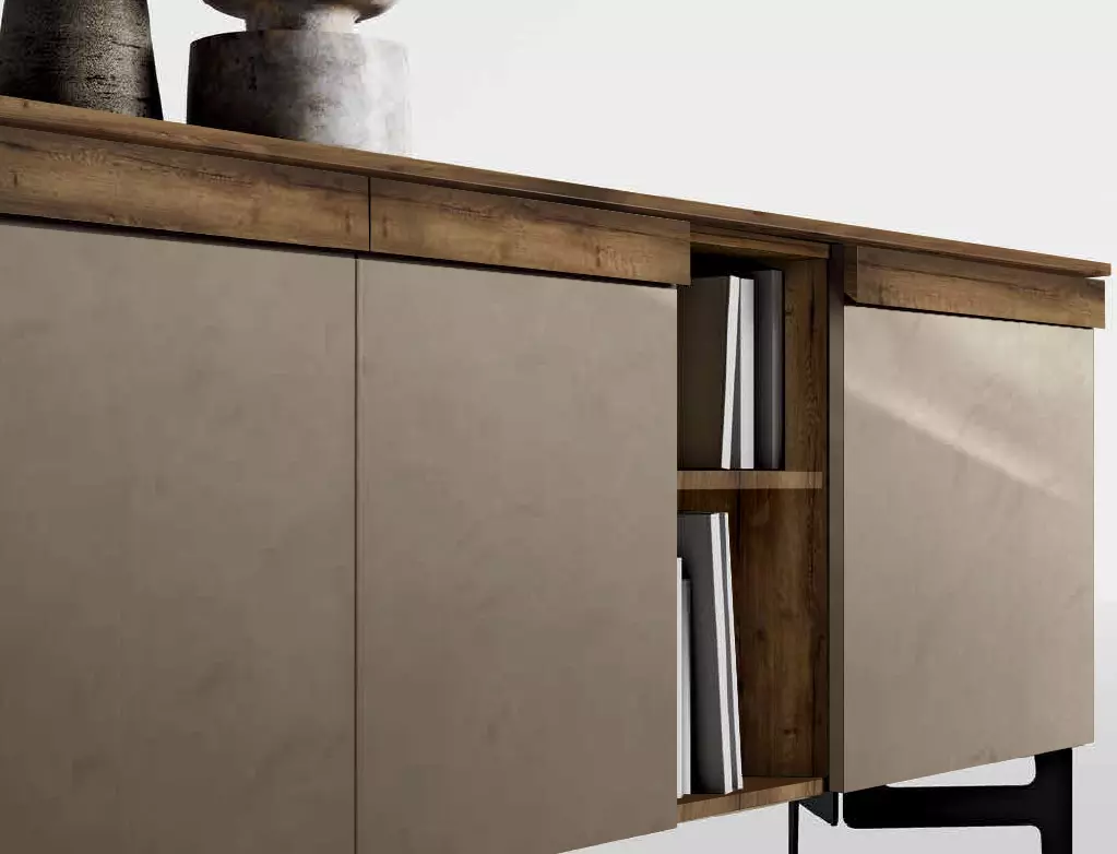 madia moderna rovere e argilla