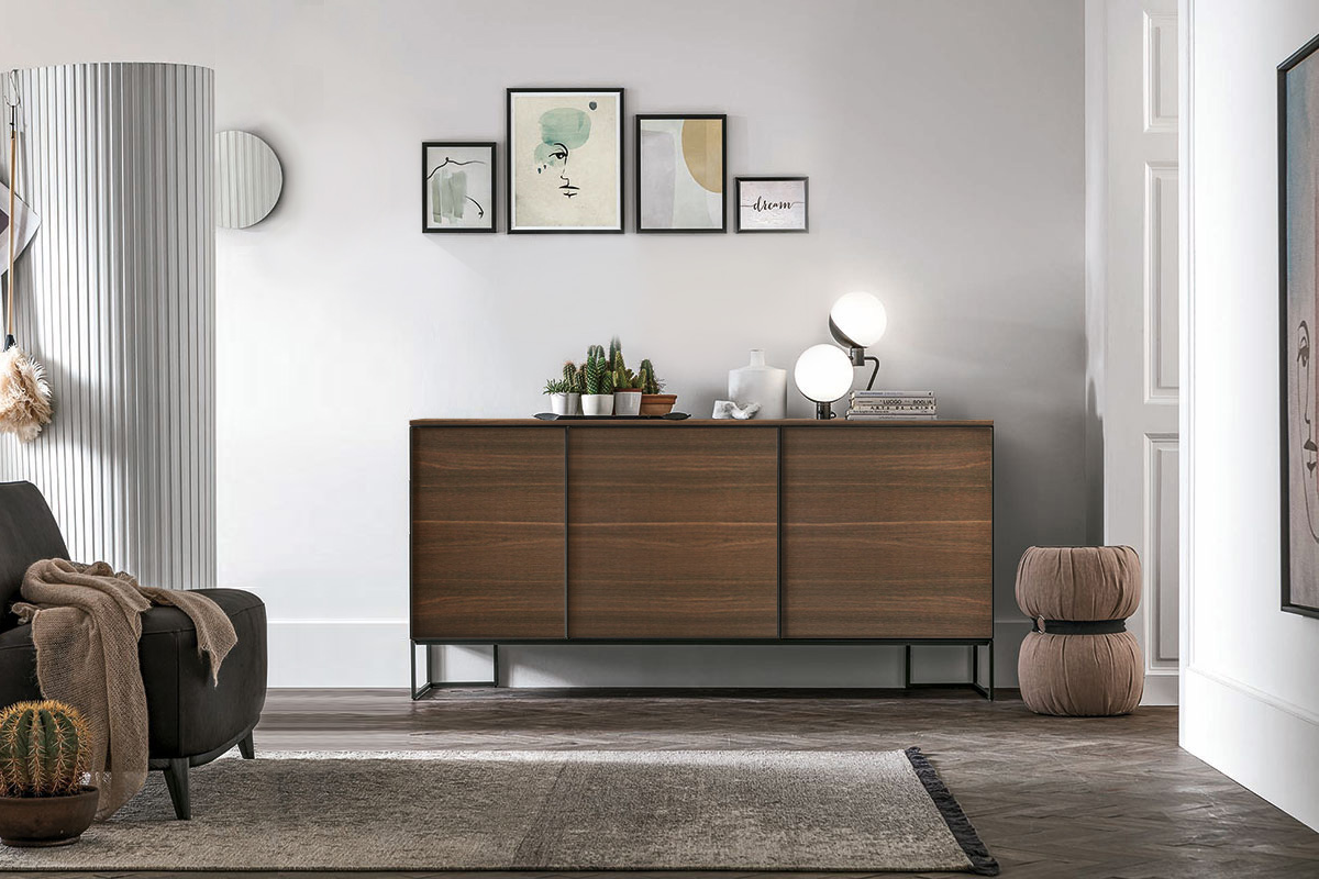 Madia 3 ante, materico rovere termocotto