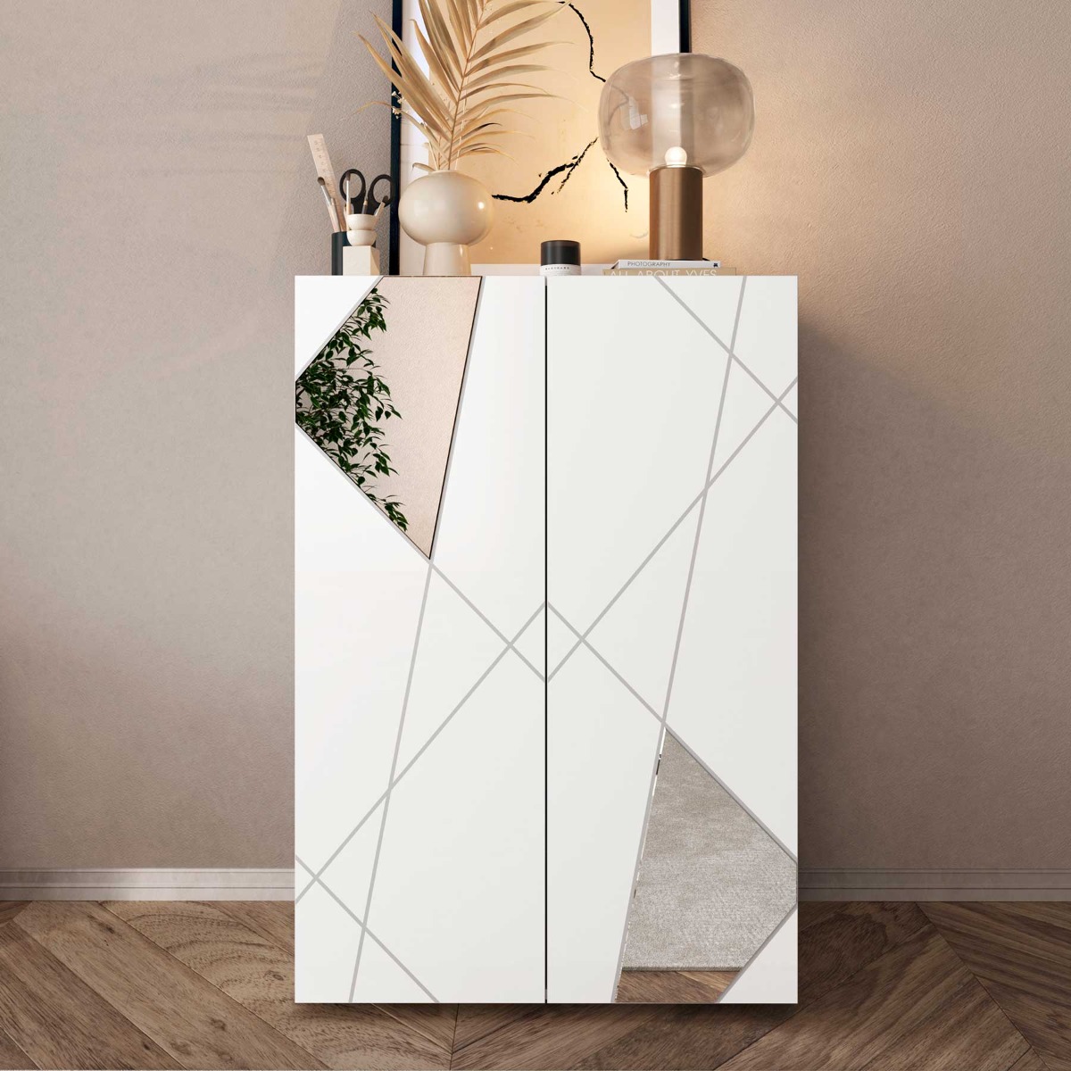 madia da ingresso con specchi 