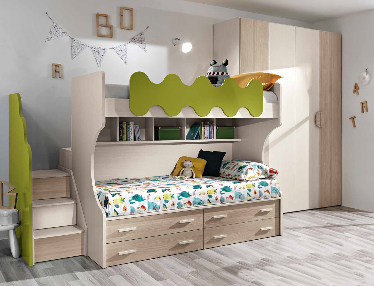 Cameretta a castello Daniele per bambini