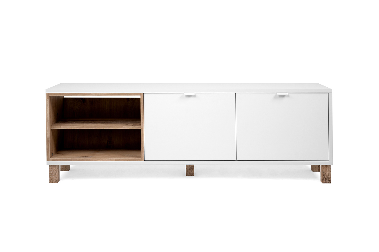 Mobiletti per televisore Kilsbo  in finitura Bianco opaco e Legno vecchio