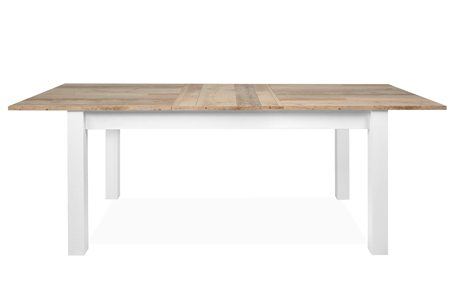 Tavolo Kilsbo con allungo in finitura Bianco opaco e Legno vecchio