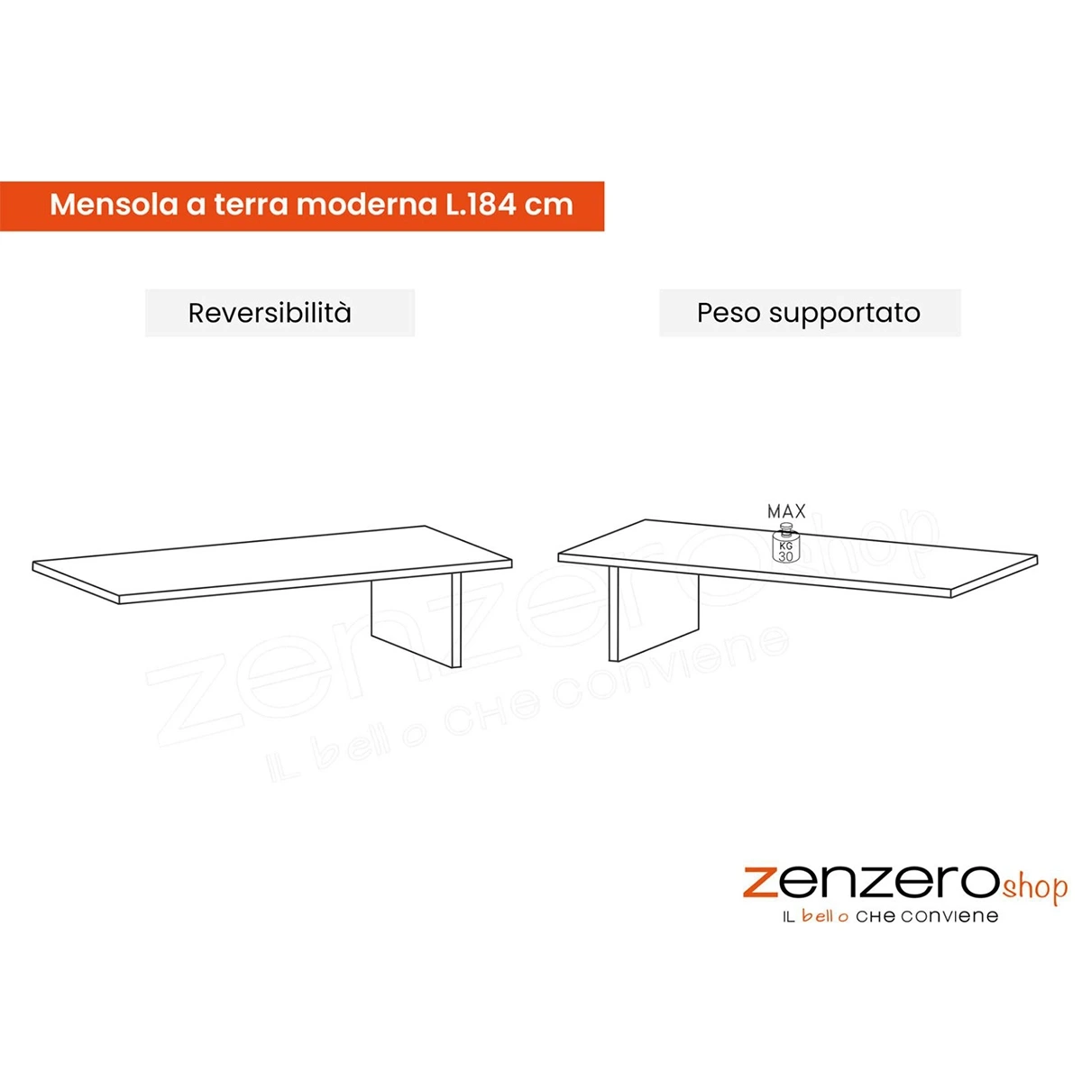 parete con mensola cadiz