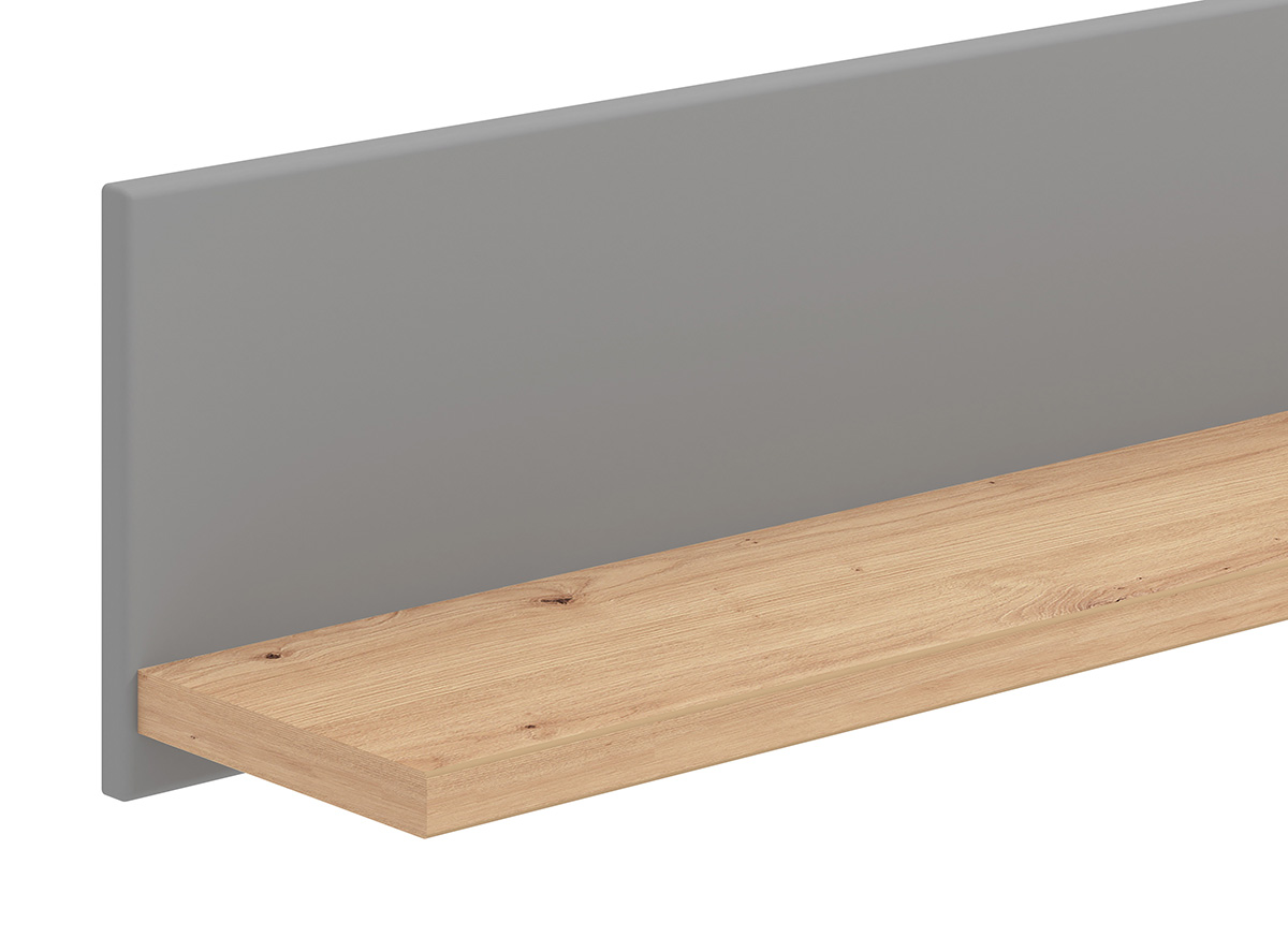 Mensola grigia e rovere, design moderno